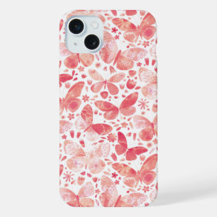Waterverf Vlinder Roze iPhone 15 Plus Case