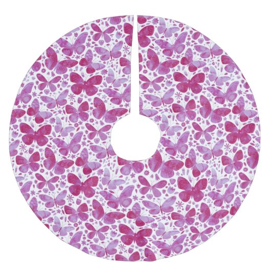 Waterverf vlinder roze kerstboom rok (Voorkant)