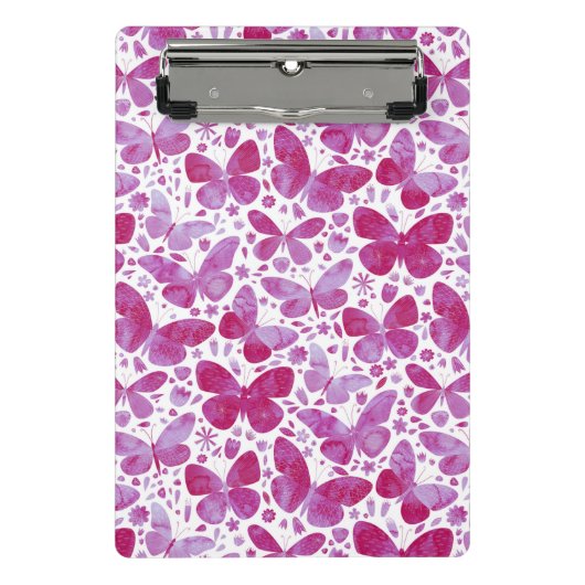 Waterverf vlinder roze mini klembord (Voorkant)
