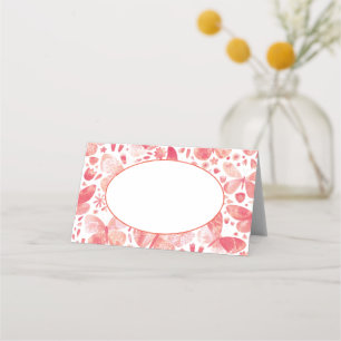 Waterverf vlinder roze plaatskaartje