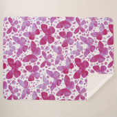 Waterverf vlinder roze sherpa deken (Voorkant (horizontaal))