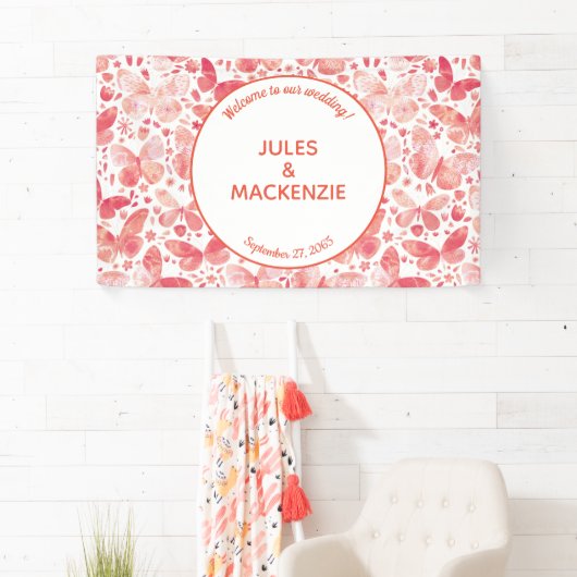 Waterverf vlinder roze spandoek (Insitu)
