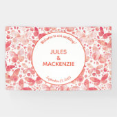 Waterverf vlinder roze spandoek (Horizontaal)