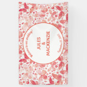 Waterverf vlinder roze spandoek (Verticaal)