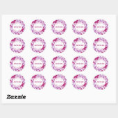 Waterverf vlinder Roze sparen de Datum Ronde Sticker (Vel)