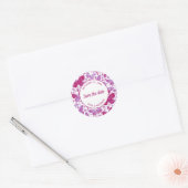 Waterverf vlinder Roze sparen de Datum Ronde Sticker (Envelop)