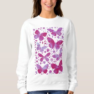 Waterverf vlinder roze trui