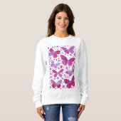 Waterverf vlinder roze trui (Voorkant volledig)