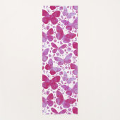 Waterverf vlinder roze yogamat (Voorkant)