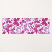 Waterverf vlinder roze yogamat (Voorkant (horizontaal))