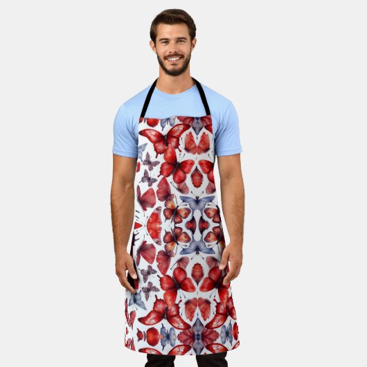 Waterverf vlinder schort (Gedragen)