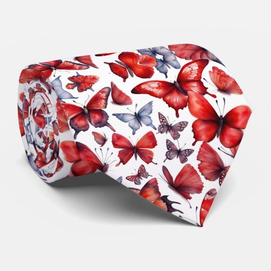 Waterverf vlinder stropdas (Opgerold)