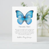 Waterverf vlinder sympathie begrafenis bedankkaart (Staand voorkant)