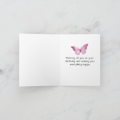 Waterverf Vlinder Verjaardag Kaart (Binnen)