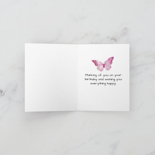 Waterverf Vlinder Verjaardag Kaart (Binnen)