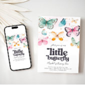 Waterverf vlinder verjaardagsuitnodiging kaart