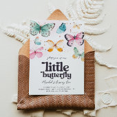 Waterverf vlinder verjaardagsuitnodiging kaart