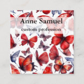 Waterverf vlinder vierkante visitekaartje (Voorkant)