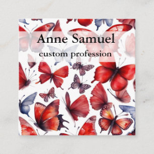 Waterverf vlinder vierkante visitekaartje