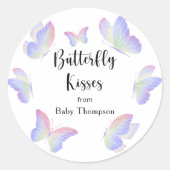 Waterverf vlinder - vlinder kussen ronde sticker (Voorkant)