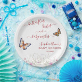 Waterverf Vlinder Wilde Bloemen Baby Shower Papieren Bordje (Feest)