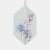 Waterverf vlinderblauw tuinventiel glas ornament (Voorkant Rechts)