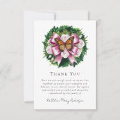 Waterverf vlinderbloem sympathie begrafenis bedankkaart (Voorkant)