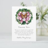 Waterverf vlinderbloem sympathie begrafenis bedankkaart (Staand voorkant)