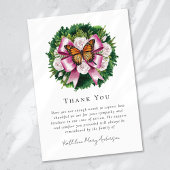 Waterverf vlinderbloem sympathie begrafenis bedankkaart