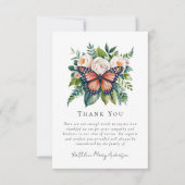 Waterverf vlinderbloem sympathie begrafenis bedankkaart (Voorkant)