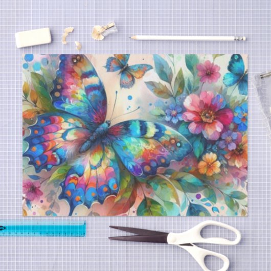 Waterverf Vlinderbloembloemen Decoupage Tissuepapier (Craft)