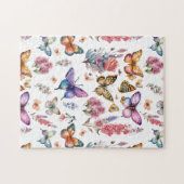  Waterverf vlinderbloemenpatroon Legpuzzel (Horizontaal)