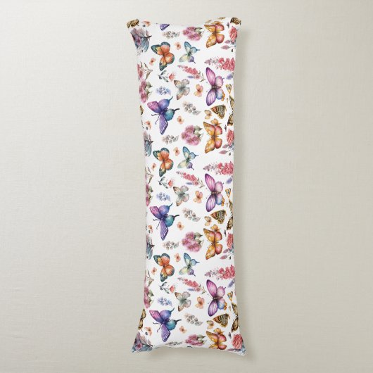  Waterverf vlinderbloemenpatroon Lichaamskussen (Voorkant Verticaal)