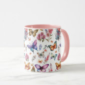  Waterverf vlinderbloemenpatroon Mok (Voorkant rechts)