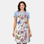 Waterverf vlinderbloemenpatroon Schort (Gedragen)