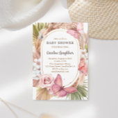 Waterverf vlinderbloemigen Baby shower Kaart