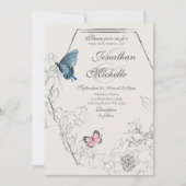 Waterverf vlinderbloemigen geometrische weddenscha kaart (Voorkant)