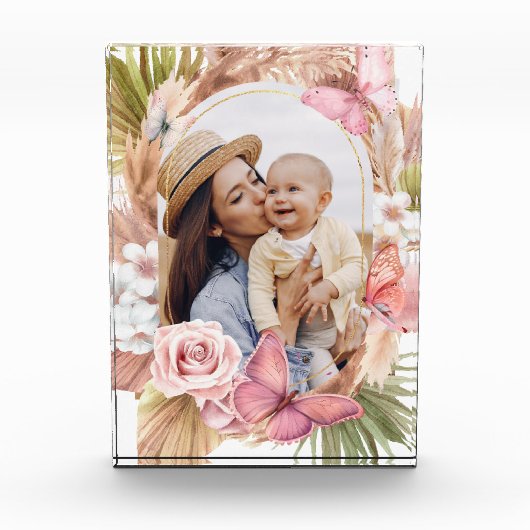 Waterverf vlinderbloemigen Moederdag Fotoblokken (Voorkant)