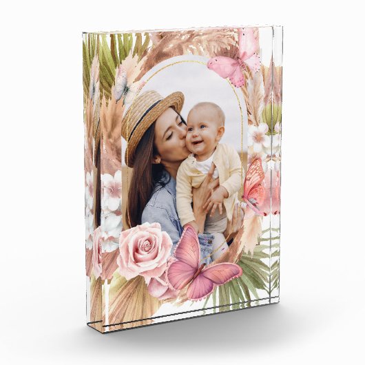 Waterverf vlinderbloemigen Moederdag Fotoblokken (Links)