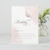 Waterverf vlinderdagavond bedankkaart (Staand voorkant)