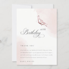 Waterverf vlinderdagavond bedankkaart