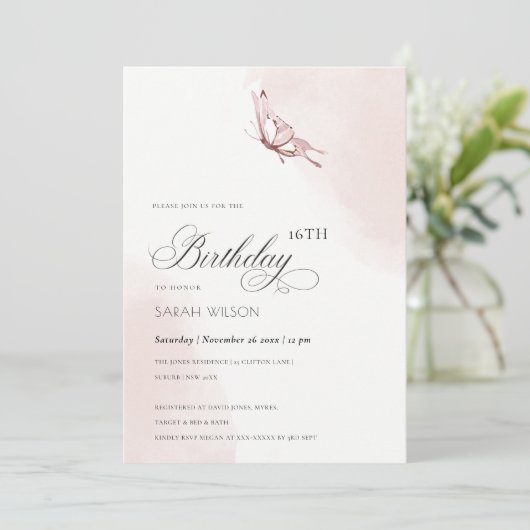 Waterverf vlinderdagavond kaart (Staand voorkant)