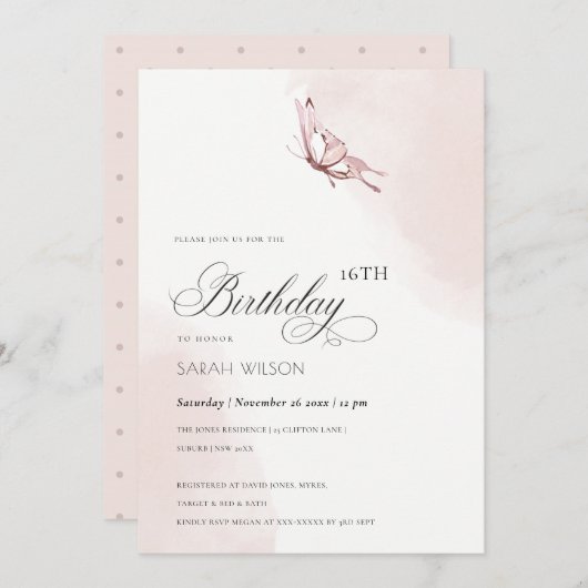 Waterverf vlinderdagavond kaart (Voorkant / Achterkant)