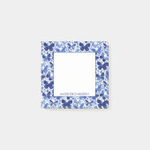 Waterverf vlinderpatroonblauw op maat post-it® notes (Voorkant)