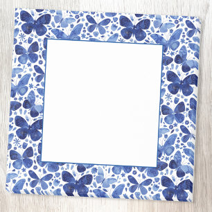 Waterverf vlinderpatroonblauw post-it® notes