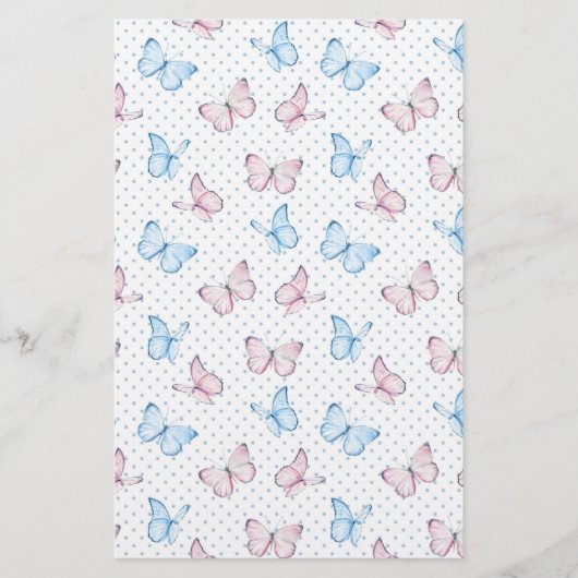 waterverf vlinderpeulstip briefpapier (Voorkant)