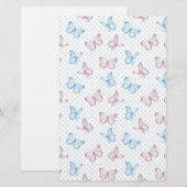 waterverf vlinderpeulstip briefpapier (Voorkant / Achterkant)