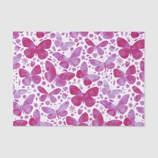 Waterverf vlinderroze tissuepapier (Voorkant)