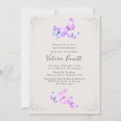 Waterverf Vlinders 4 Foto Quinceanera Kaart (Achterkant)