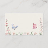 Waterverf Vlinders Baby shower Display Douche Informatiekaartje (Achterkant)